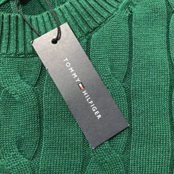 Men's Tommy Hilfiger Flag Logo Cable Knit Sweater-Size 2XL - Picture 14 of 15